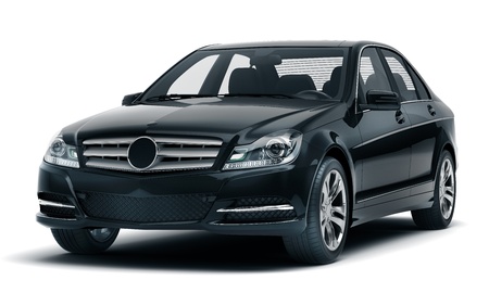 Luxury car in the studio on a light backgroundの写真素材