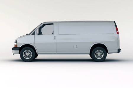 Commercial vehicle in the studio on a light backgroundの写真素材