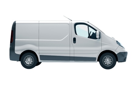 Commercial vehicle in the studio on a light backgroundの写真素材