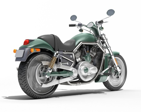 Classic motorcycle isolated on a white studio backgroundの写真素材