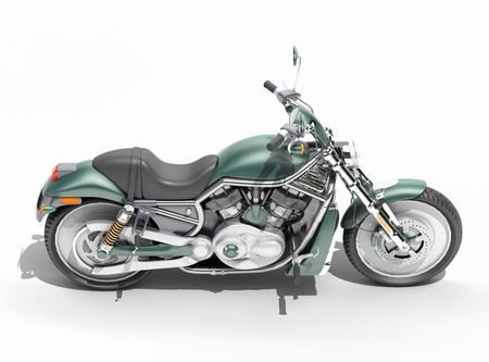 Classic motorcycle isolated on a white studio backgroundの写真素材