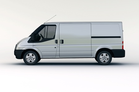 Commercial vehicle in the studio on a light backgroundの写真素材