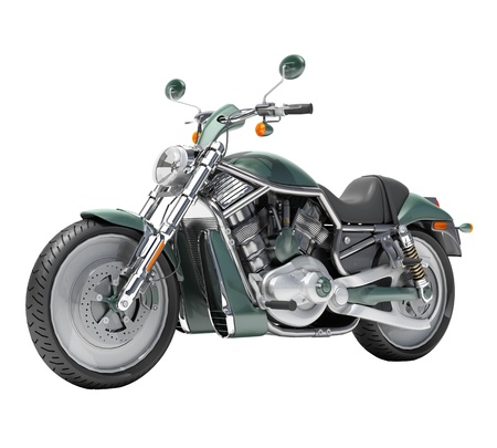Classic motorcycle isolated on a white studio backgroundの写真素材