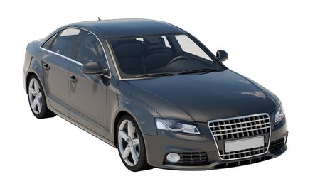 Car isolated on white background without shadowの写真素材