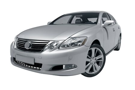 Car isolated on white background without shadowの写真素材