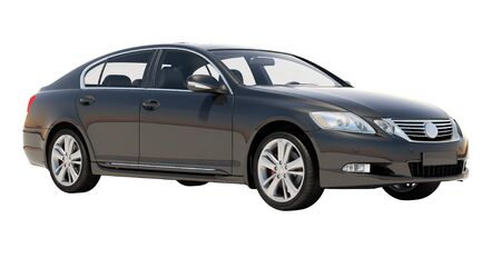 Car isolated on white background without shadowの写真素材