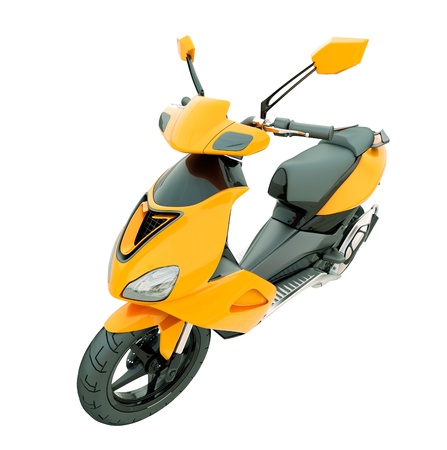 Modern powerful sports scooter isolated on a white backgroundの写真素材