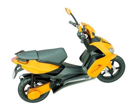 Modern powerful sports scooter isolated on a white backgroundの写真素材