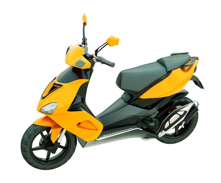 Modern powerful sports scooter isolated on a white backgroundの写真素材