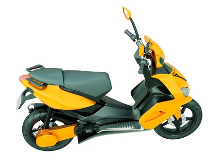 Modern powerful sports scooter isolated on a white backgroundの写真素材
