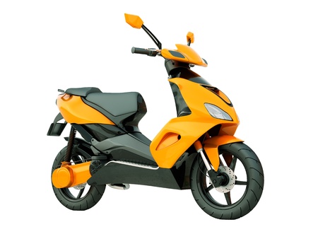 Modern powerful sports scooter isolated on a white backgroundの写真素材