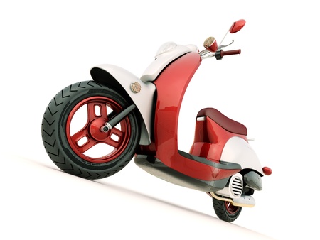 Modern classic scooter on a light backgroundの写真素材