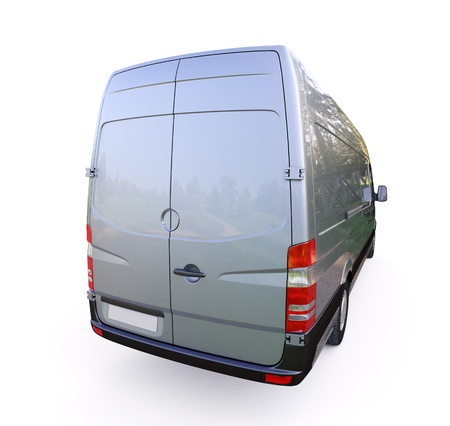 Modern commercial van on a light backgroundの写真素材