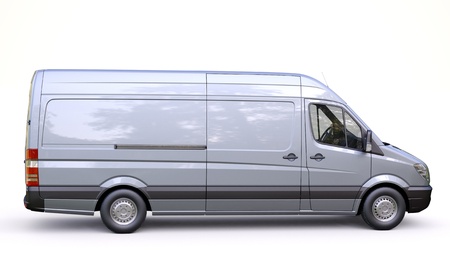 Modern commercial van on a light backgroundの写真素材