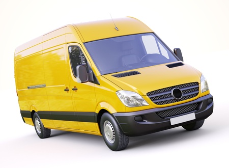 Modern commercial van on a light backgroundの写真素材