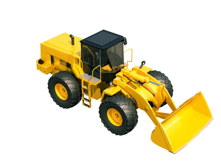 Modern front loader isolated on white background without shadowの写真素材