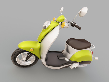 Modern classic scooter on a grey backgroundの写真素材