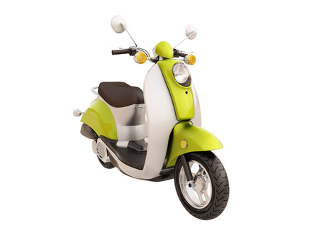 Modern classic scooter isolated on a white backgroundの写真素材