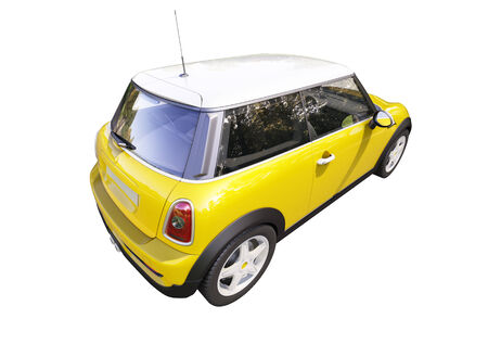 Modern compact city car isolated on a white backgroundの写真素材