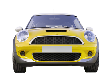 Modern compact city car isolated on a white backgroundの写真素材