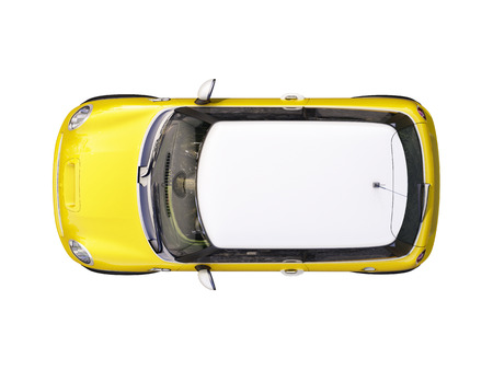 Modern compact city car isolated on a white backgroundの写真素材