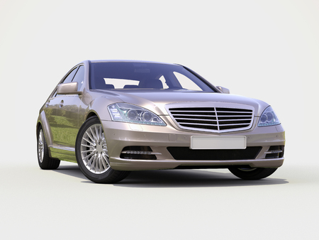 Modern luxury executive car on a gray backgroundのeditorial素材