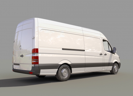 Modern commercial van on a gray の写真素材