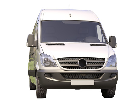 Modern commercial van isolated on a white の写真素材