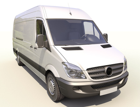 Modern commercial van on a light backgroundの写真素材