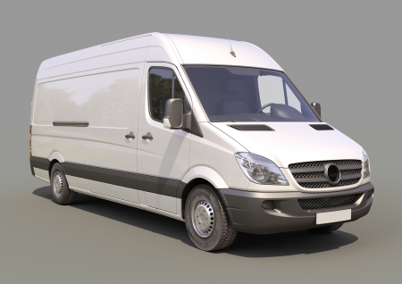 Modern commercial van on a gray の写真素材
