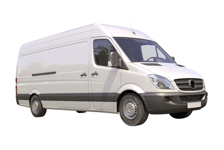 Modern commercial van isolated on a white の写真素材