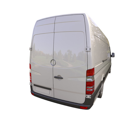 Modern commercial van isolated on a white の写真素材