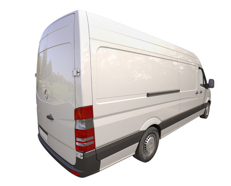 Modern commercial van isolated on a white の写真素材