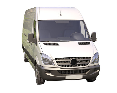 Modern commercial van isolated on a white の写真素材