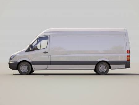 Modern commercial van on a gray の写真素材