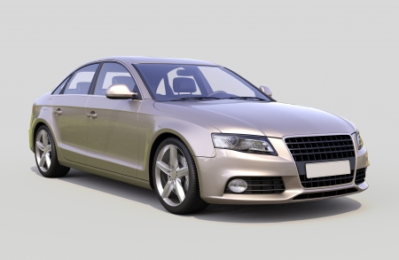 Modern luxury car on a gray の写真素材