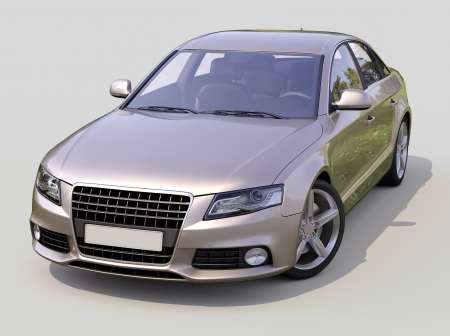 Modern luxury car on a gray の写真素材