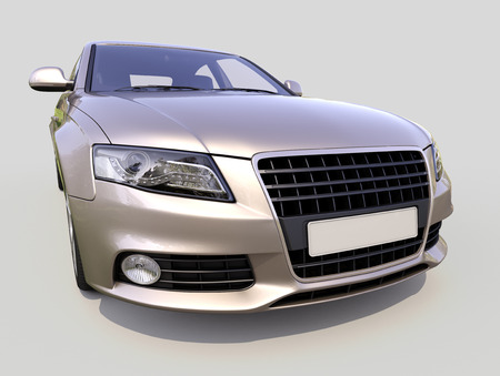 Modern luxury car on a gray の写真素材