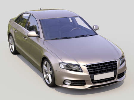 Modern luxury car on a gray の写真素材