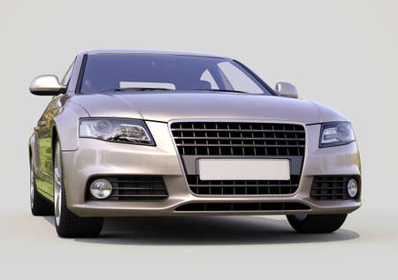 Modern luxury car on a gray の写真素材
