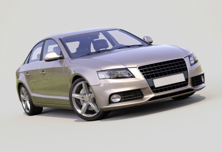 Modern luxury car on a gray の写真素材