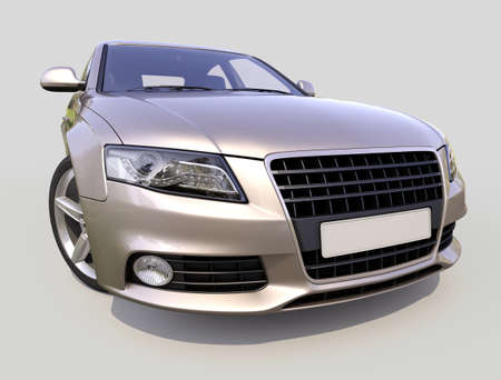 Modern luxury car on a gray の写真素材