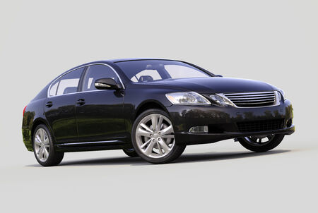 Modern luxury car on a gray backgroundの写真素材