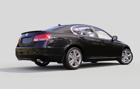Modern luxury car on a gray backgroundの写真素材