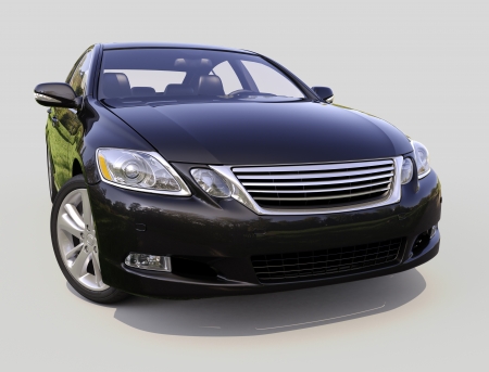 Modern luxury car on a gray backgroundの写真素材