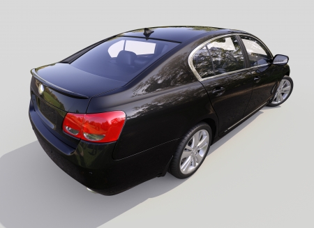 Modern luxury car on a gray backgroundの写真素材
