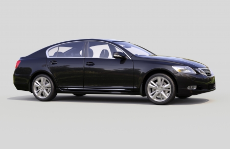 Modern luxury car on a gray backgroundの写真素材