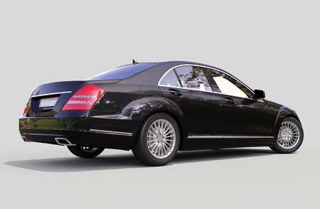 Modern luxury executive car on a gray backgroundの写真素材