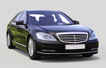 Modern luxury executive car on a gray backgroundの写真素材