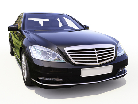 Modern luxury executive car on a white backgroundの写真素材